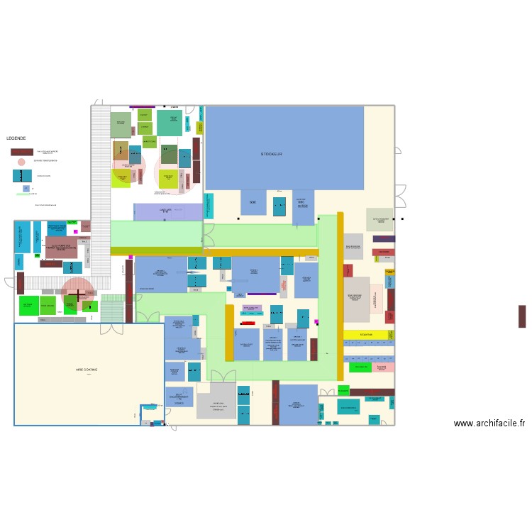 POSTE PEINTURE. Plan de 3 pièces et 2083 m2