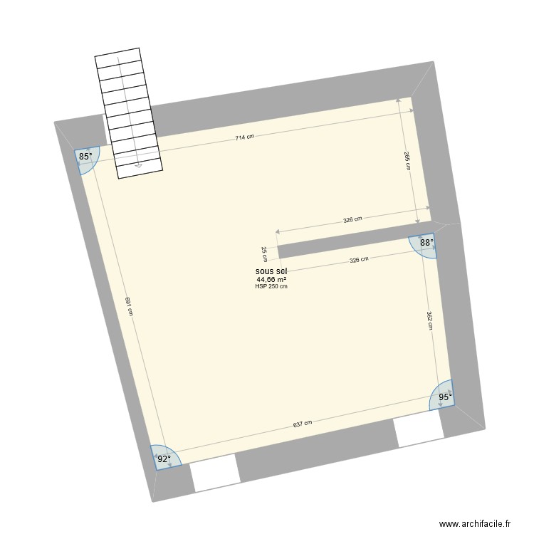 sous sol. Plan de 0 pièce et 0 m2