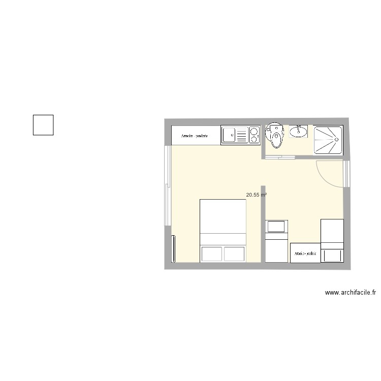 studio 20m2 bis. Plan de 0 pièce et 0 m2