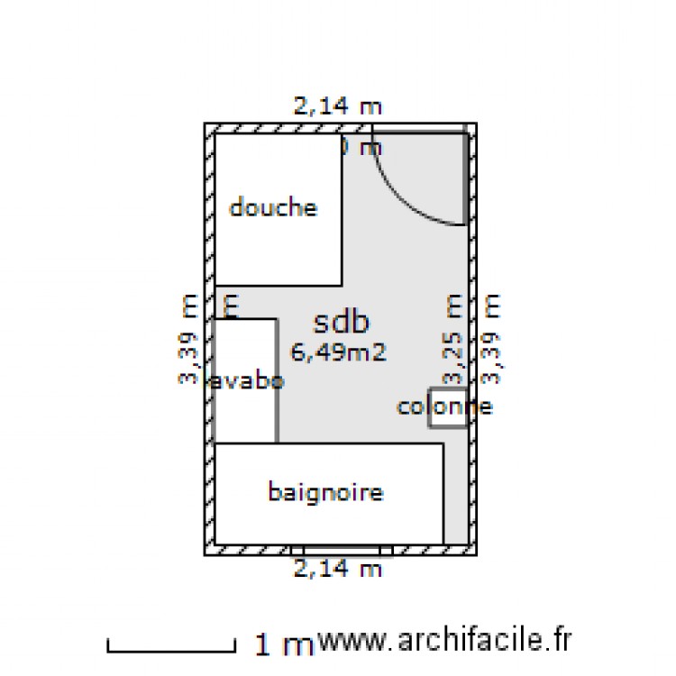 salle de bain. Plan de 0 pièce et 0 m2