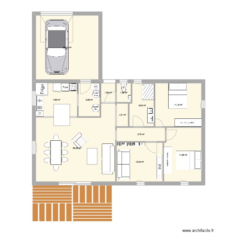 Guillerm. Plan de 12 pièces et 110 m2