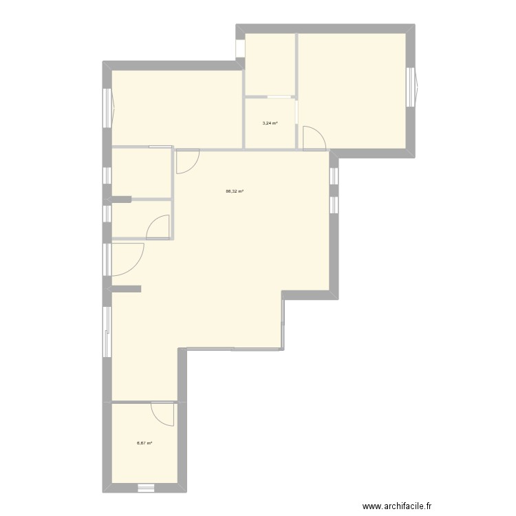 Projet_Isa. Plan de 3 pièces et 101 m2