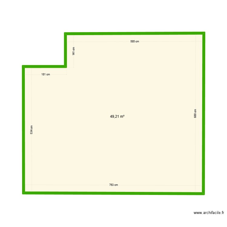 jardin. Plan de 1 pièce et 49 m2