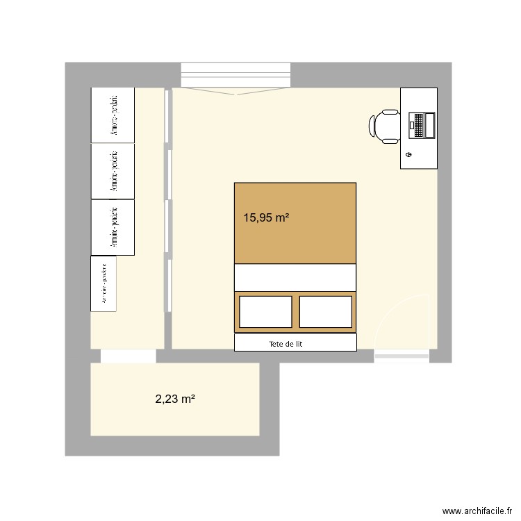 Chambre Parentale. Plan de 0 pièce et 0 m2