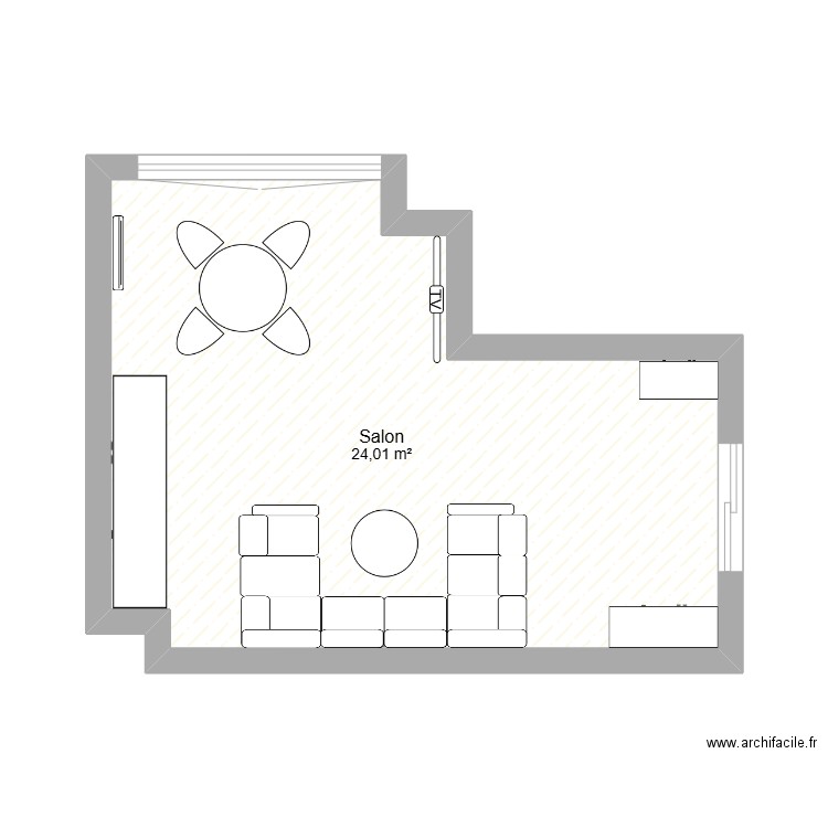 Salon2. Plan de 1 pièce et 24 m2