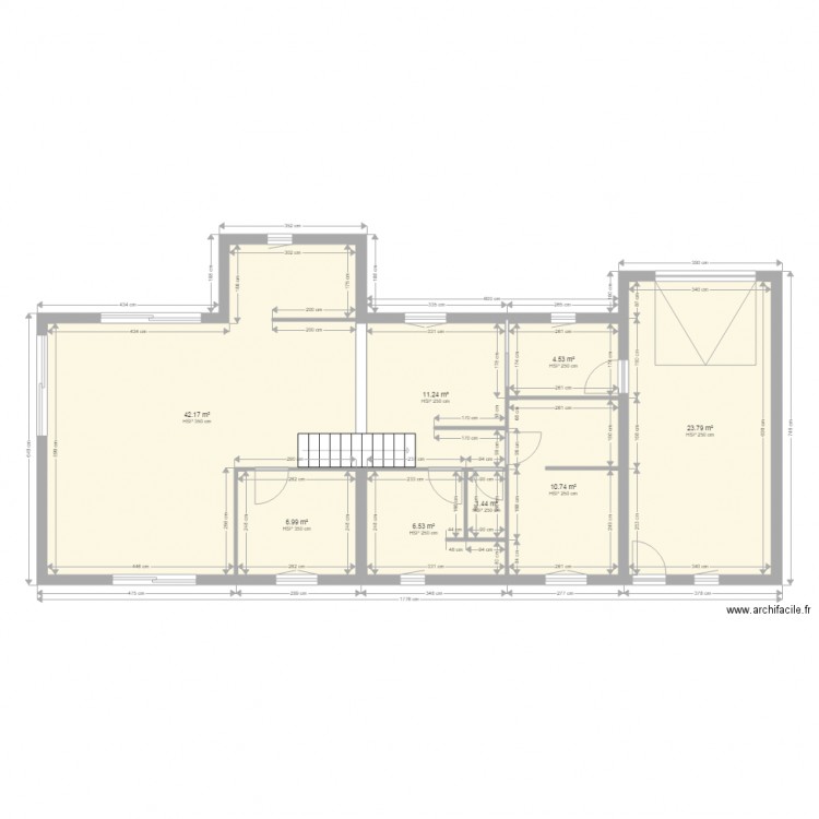 Plan maison avec cotation. Plan de 0 pièce et 0 m2