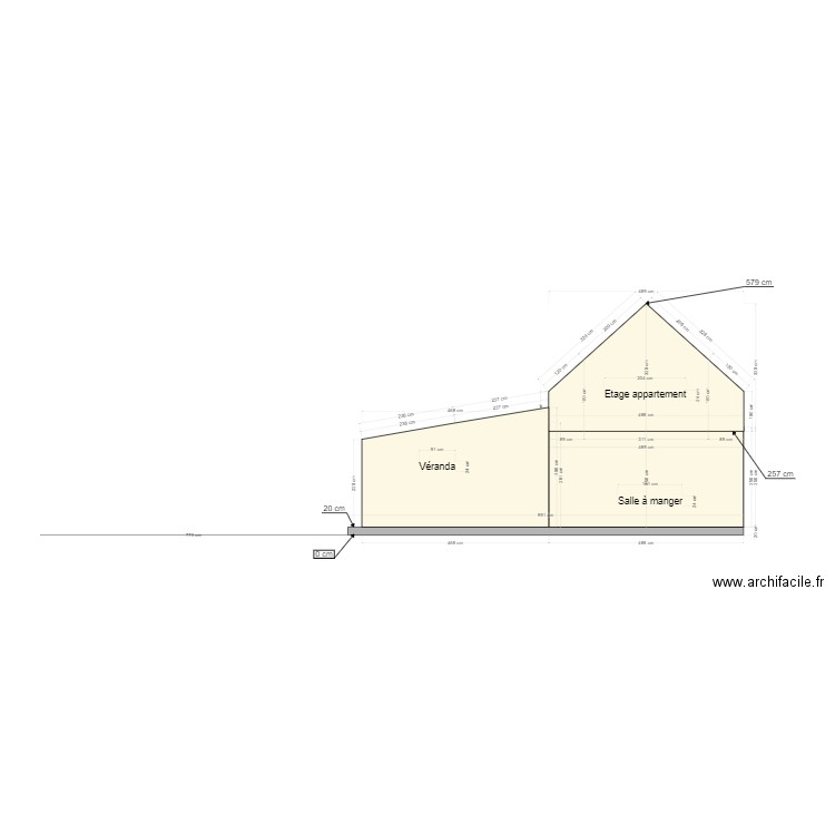 plan de coupe terrain batiment. Plan de 0 pièce et 0 m2