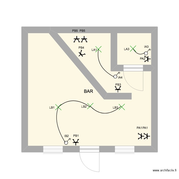 Bar. Plan de 0 pièce et 0 m2