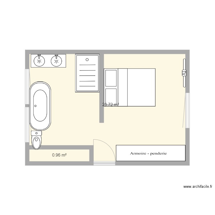 chambre parentale - Plan dessiné par szoulou