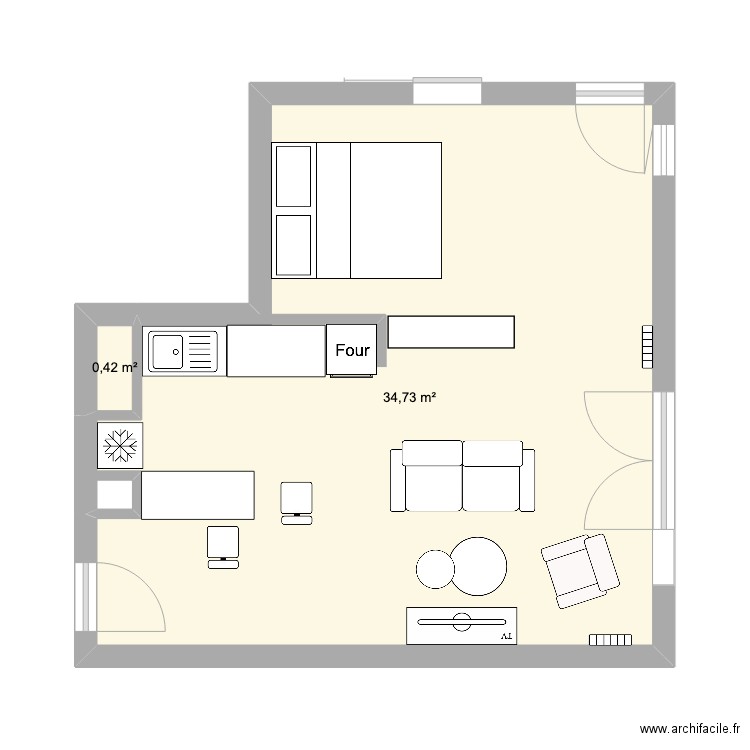 Apartement. Plan de 0 pièce et 0 m2