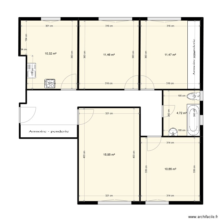 Appartement FLe. Plan de 0 pièce et 0 m2