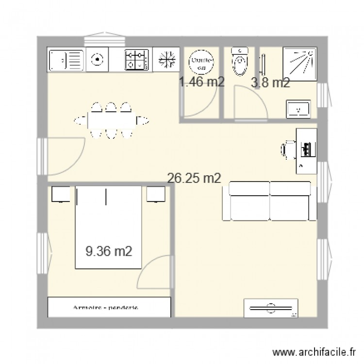 maison 7X7. Plan de 0 pièce et 0 m2