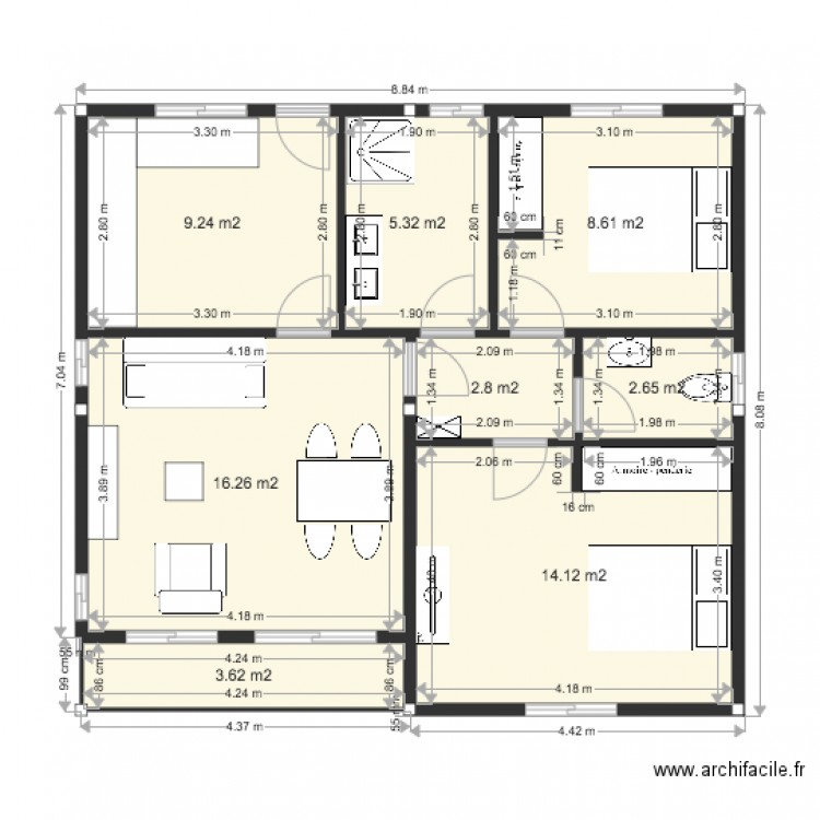 PLAN MURS MAISON STYLE . Plan de 0 pièce et 0 m2