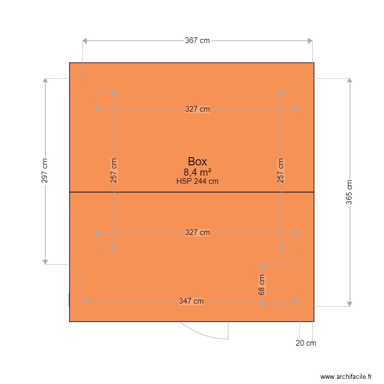 Box. Plan de 0 pièce et 0 m2