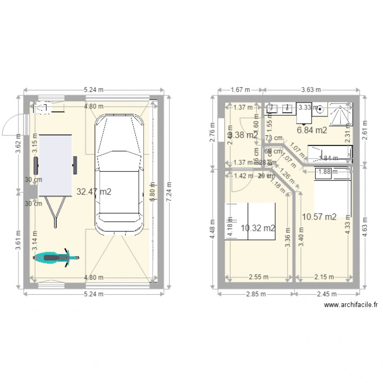 projet garage rempli. Plan de 0 pièce et 0 m2