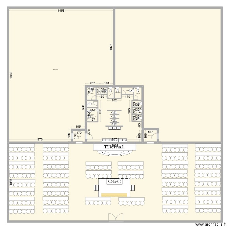 בית כנסת מתחם הסופרים. Plan de 15 pièces et 617 m2