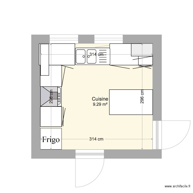 Cabanasse cuisine V1. Plan de 0 pièce et 0 m2