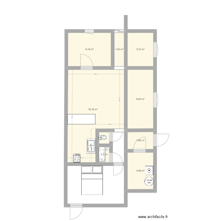 bOIS NEFLE. Plan de 9 pièces et 43 m2