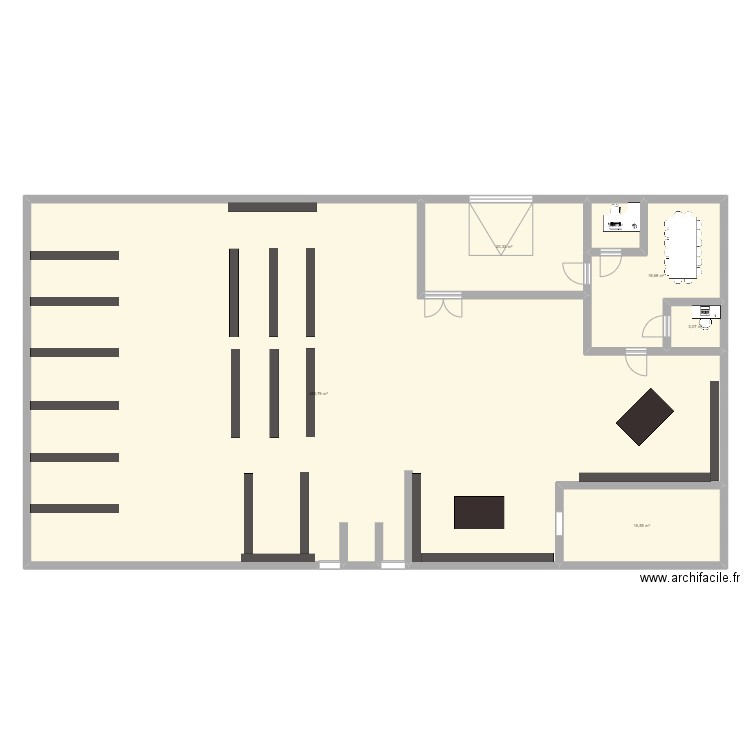 plan magasin. Plan de 6 pièces et 343 m2