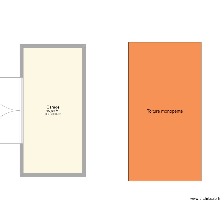 remise. Plan de 1 pièce et 16 m2