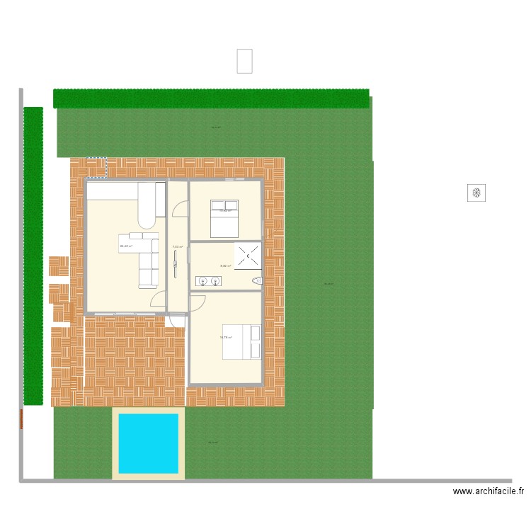 MAISON JEFF ET PERLE V3. Plan de 5 pièces et 70 m2