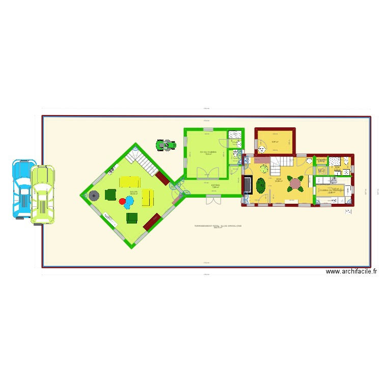 PC EXTENSION 58m2. Plan de 0 pièce et 0 m2