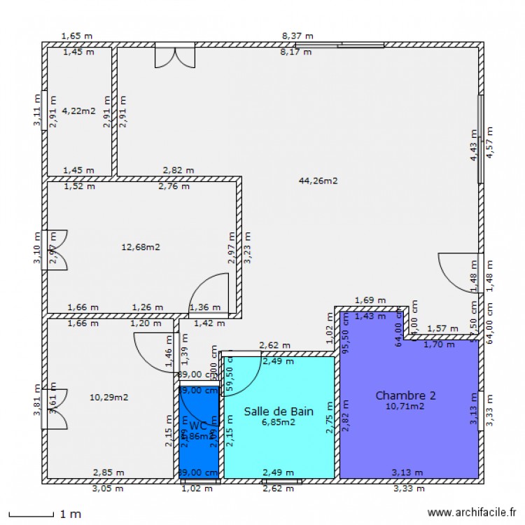 carré. Plan de 0 pièce et 0 m2