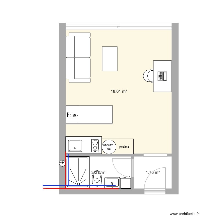 Studio Le Verlaine. Plan de 0 pièce et 0 m2