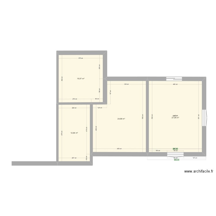 plans précis. Plan de 4 pièces et 80 m2