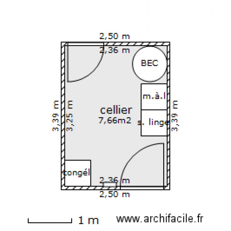 cellier. Plan de 0 pièce et 0 m2