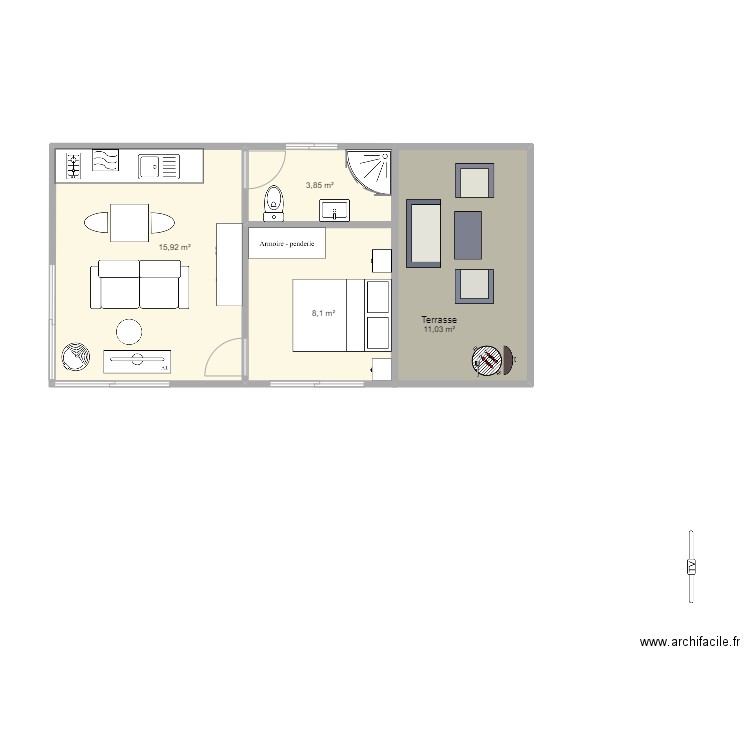 Cabane de jardin meublé . Plan de 0 pièce et 0 m2