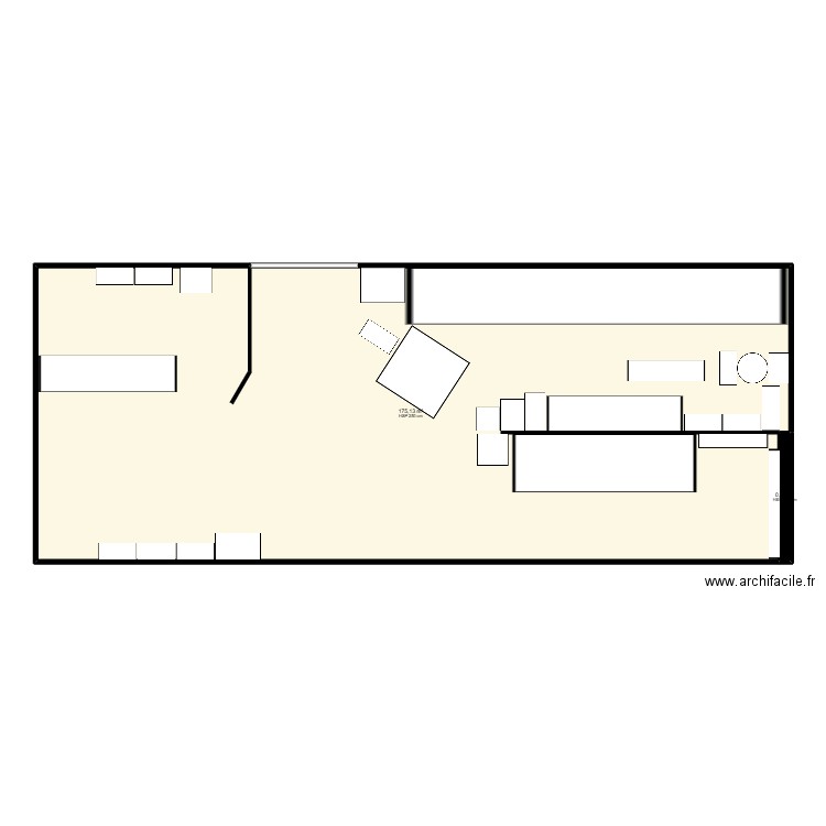 Ligne Polytube. Plan de 2 pièces et 176 m2