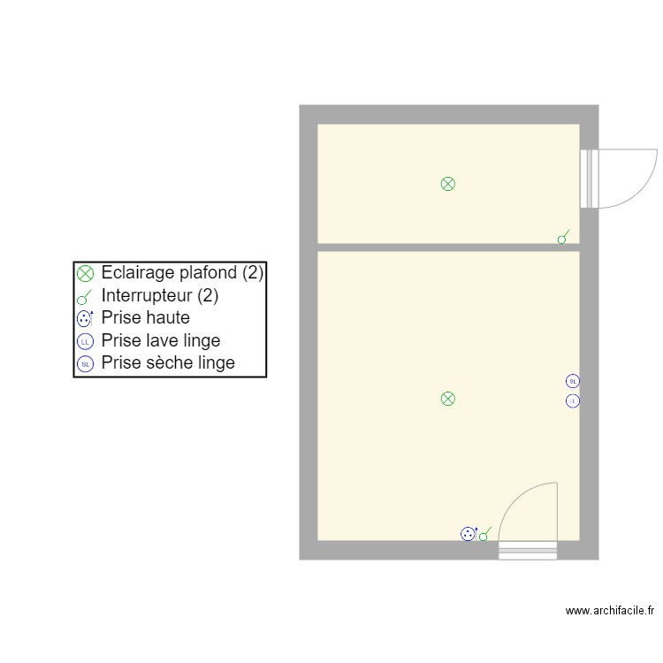 DEPENDANCE. Plan de 2 pièces et 20 m2