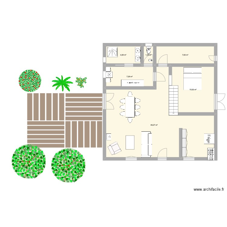 plan1. Plan de 6 pièces et 85 m2