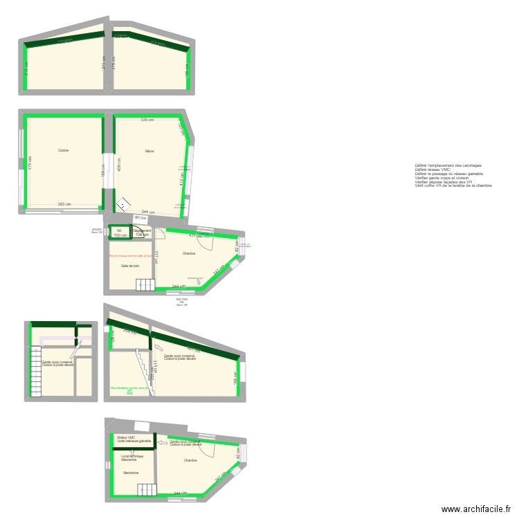 Barcelone T2 Après - Doublage. Plan de 9 pièces et 136 m2