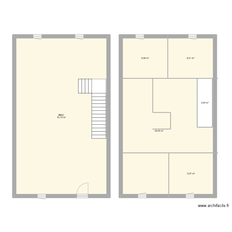 Espiet. Plan de 6 pièces et 140 m2