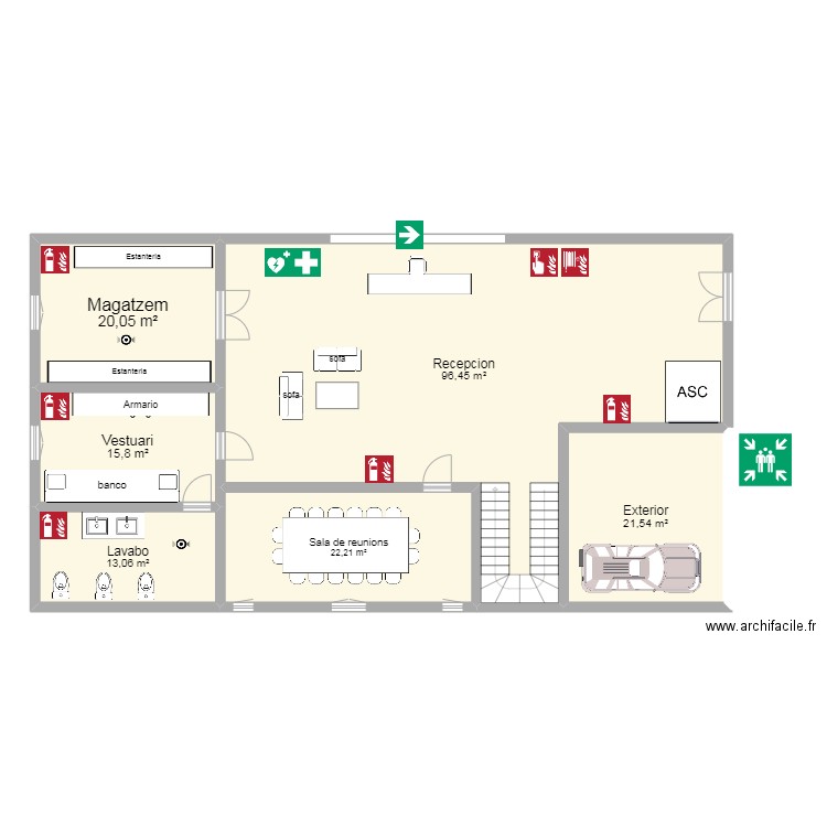 Exterior y planta baja. Plan de 6 pièces et 189 m2