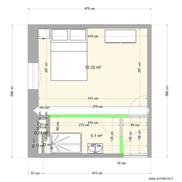 Création SdB R+1. Plan de 0 pièce et 0 m2