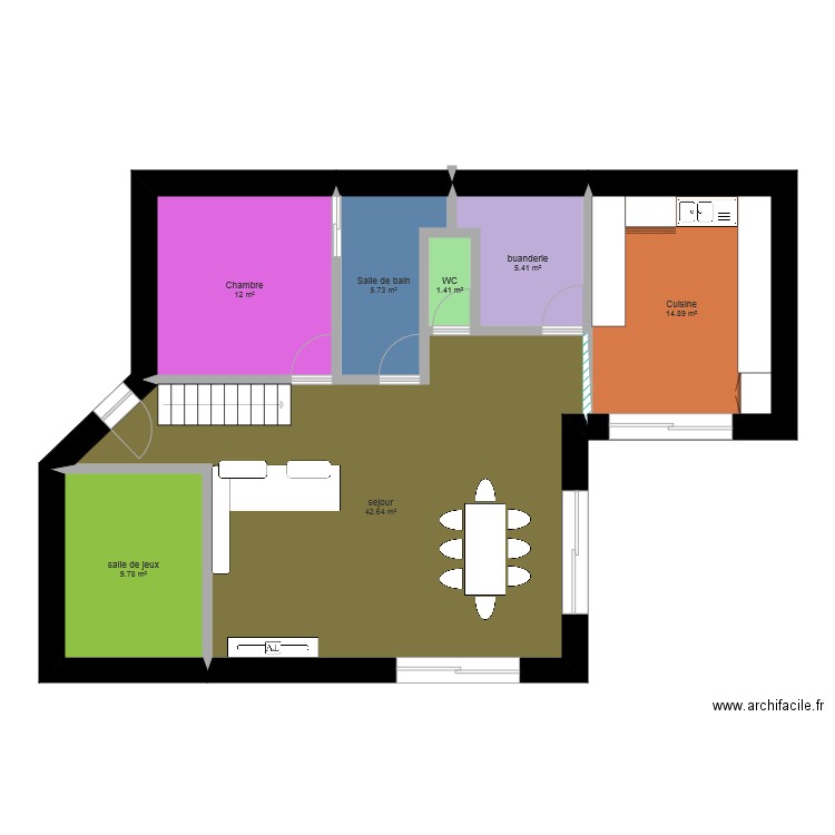 maison etage. Plan de 0 pièce et 0 m2