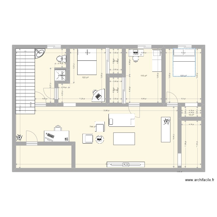 plan sous sol. Plan de 0 pièce et 0 m2