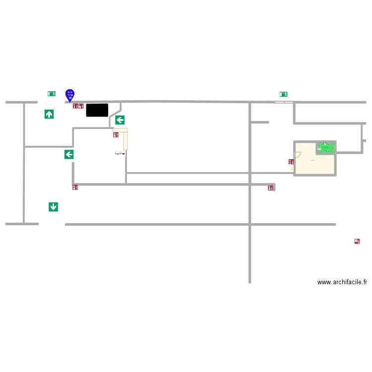 soirée de l'horreur. Plan de 3 pièces et 36 m2