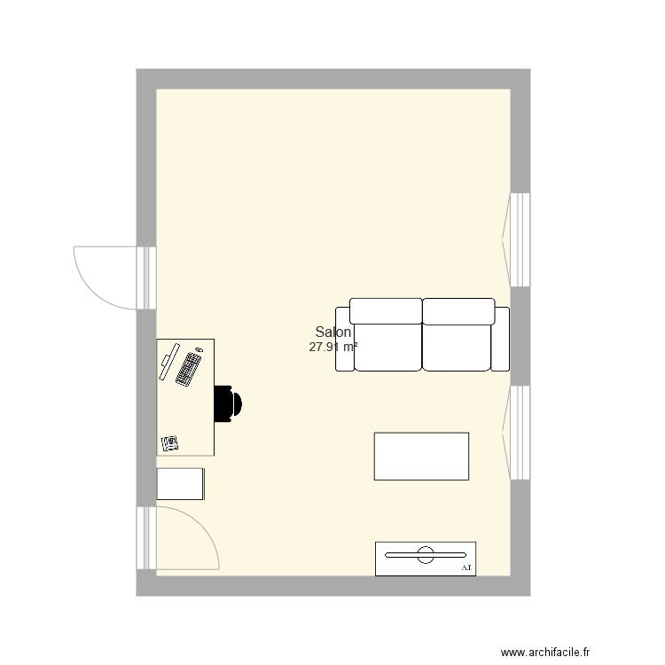 salon futur TV. Plan de 0 pièce et 0 m2