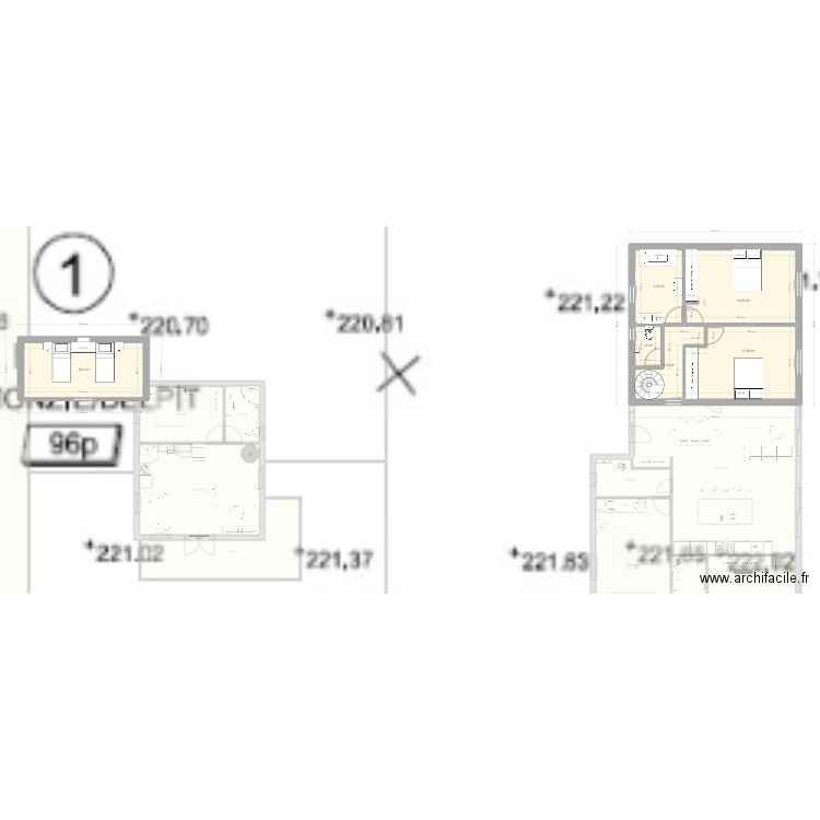 Plan V3 avec étage (toit Périgourdin). Plan de 22 pièces et 1492 m2