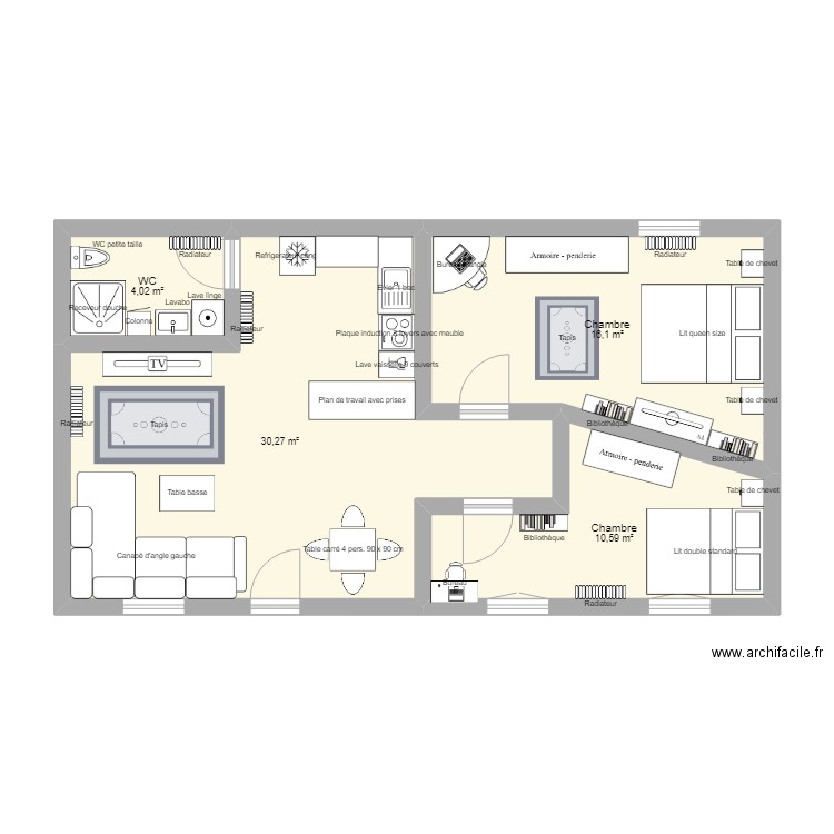 Maison Desertines. Plan de 6 pièces et 125 m2