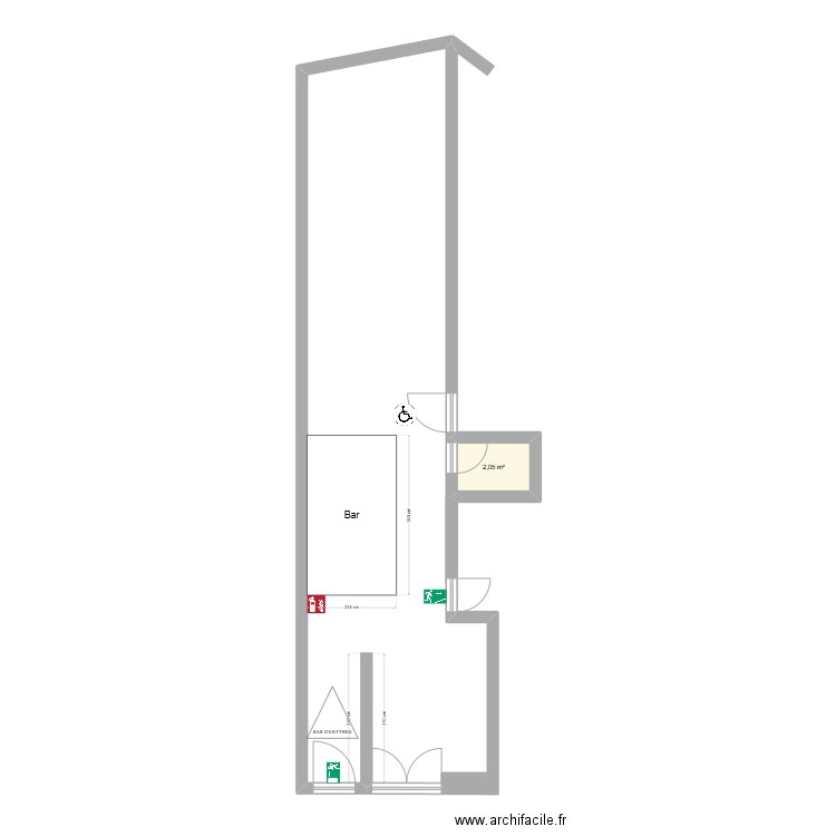 resto 2. Plan de 1 pièce et 2 m2