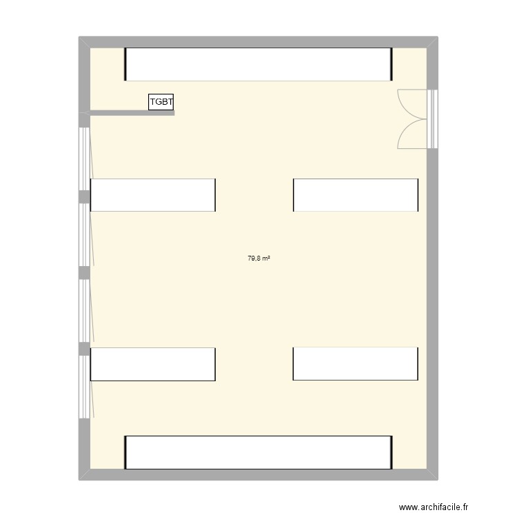 032 IUT . Plan de 1 pièce et 80 m2