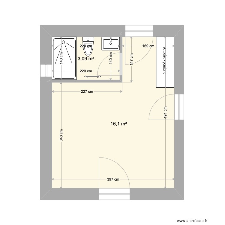 STUDIO 3. Plan de 0 pièce et 0 m2