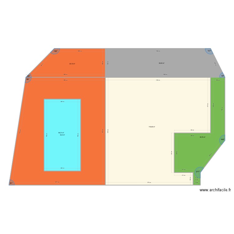 terrasse mesure. Plan de 6 pièces et 363 m2