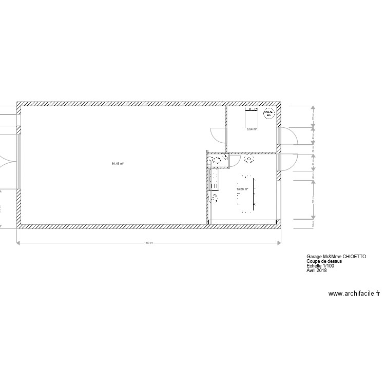 Coupe de dessus. Plan de 0 pièce et 0 m2