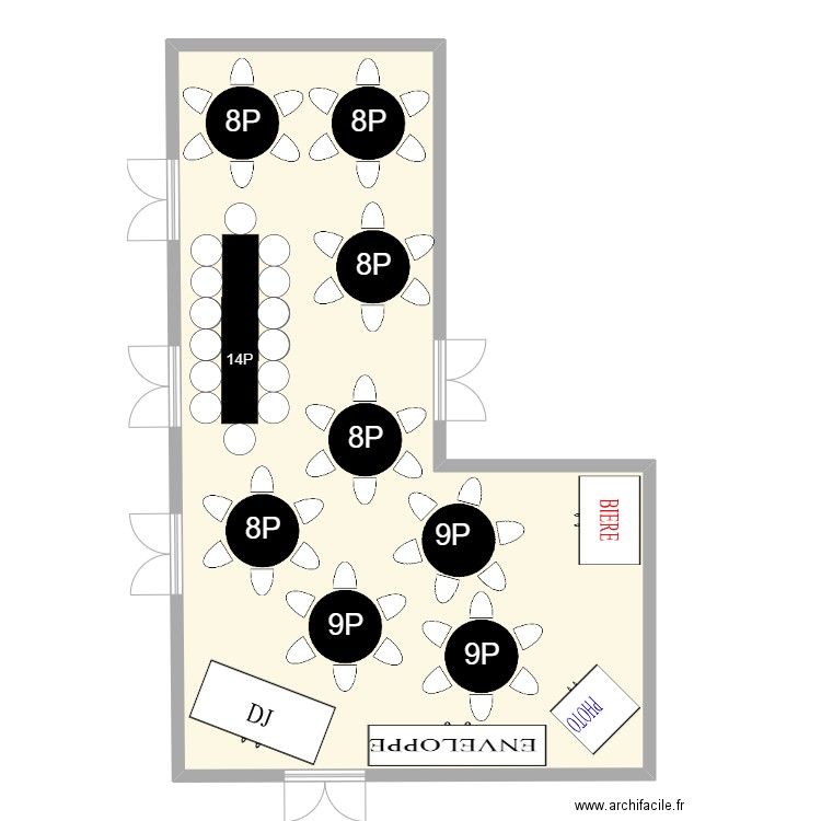 plan mariage. Plan de 1 pièce et 121 m2